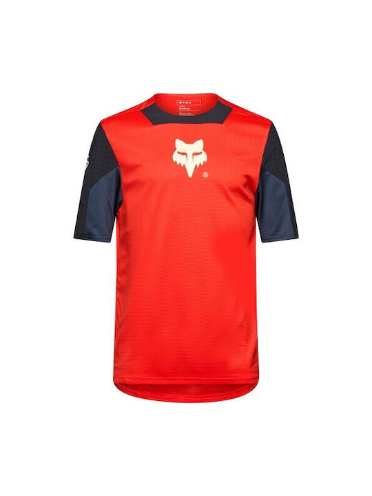 Fox Defend Ss Bărbați Mâneci scurte Tricou de ciclism Roșu