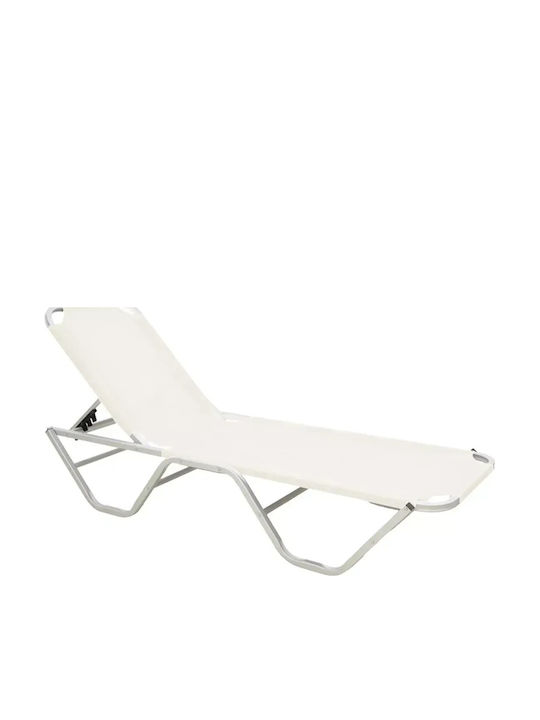Doppelter Aluminium Garten- und Pool-Liegestuhl Ecru 193x59,5x29,5cm