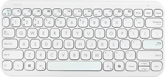 Asus Marshmallow KW100 Ασύρματο Bluetooth Πληκτρολόγιο Αγγλικό US Λευκό