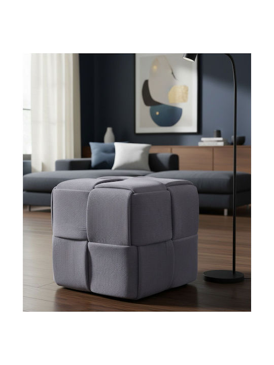 Stool For Living Room Upholstered with Fabric Ocular Gkri