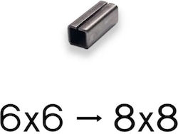 Metal Adapter 6x6mm 8x8mm Pin Handrail Silver