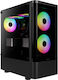 Gamdias Talos E3 CG Gaming Midi Tower Κουτί Υπολογιστή με Πλαϊνό Παράθυρο και RGB Φωτισμό Μαύρο