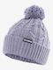 Pom Pom Beanie Γυναικείος Fleece Σκούφος Πλεκτός σε Μπλε χρώμα