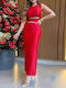 Summer Maxi Dress for Wedding Christening Red