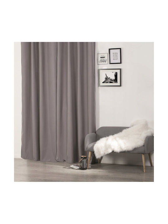 Atmosphera Κουρτίνα Συσκότισης με Τρουκς Γκρι 140x260εκ.