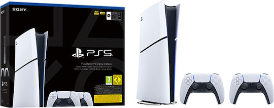 Sony PlayStation 5 Slim Digital 825GB cu al doilea DualSense (Pachet Oficial)
