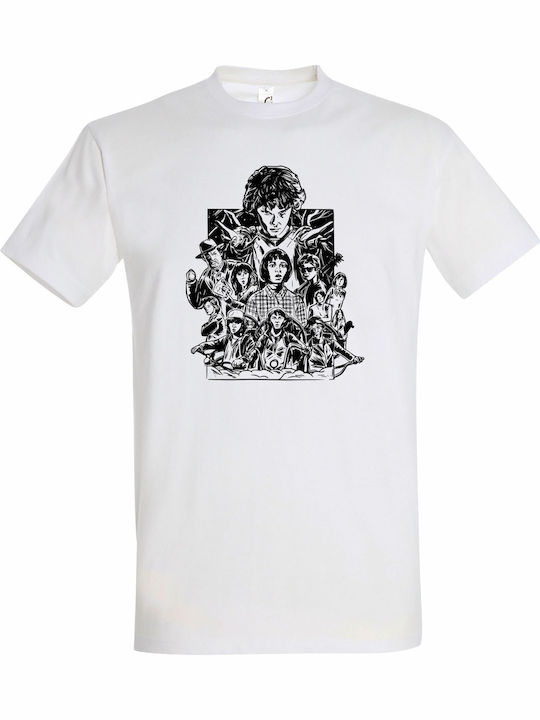 T-shirt Унисекс Stranger Things Family Минималистичен Дизайн Бяла