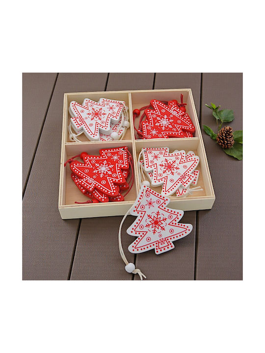 Weihnachtsbaumschmuck Holz Bäumchen Holzschale 12 Stück 1epx3039