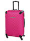 Das Home Μεσαία Βαλίτσα Ταξιδίου Σκληρή Fuchsia με 4 Ρόδες Ύψους 65εκ.