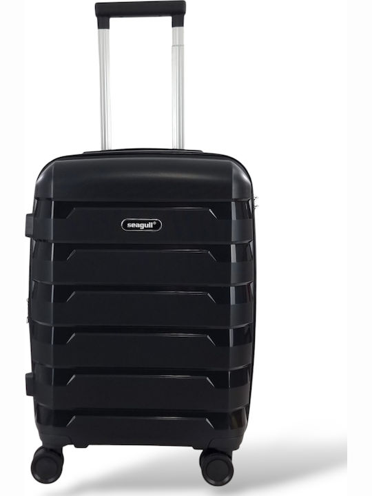 Seagull Cabin Travel Suitcase Hard Black with 4 Wheels Height 55cm SG180-S-55-Black