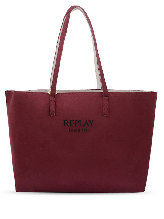 Replay Women's Bag Shopper Shoulder Burgundy