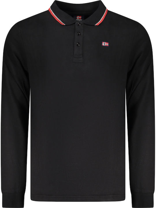 Polo Herrenbluse Langarm Schwarz XXX848871-Schwarz