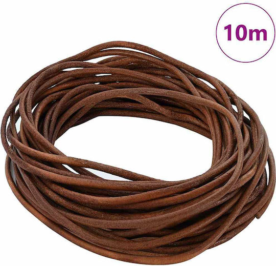 Vidaxl Leather Rope Light Brown Ø2.5 mm X 10 m Leather