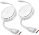 Iottie 100W Retractable USB-C Cable 2 Pack White