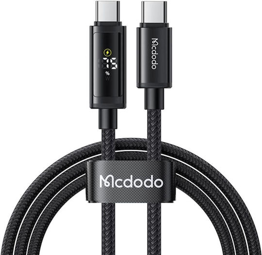 Mcdodo LED USB 2.0 Cable USB-C male - USB-C 100W Μαύρο 1.2m