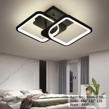Lightplanet Deckenleuchte 38cm Schwarz mit Integrierter LED und Fernbedienung