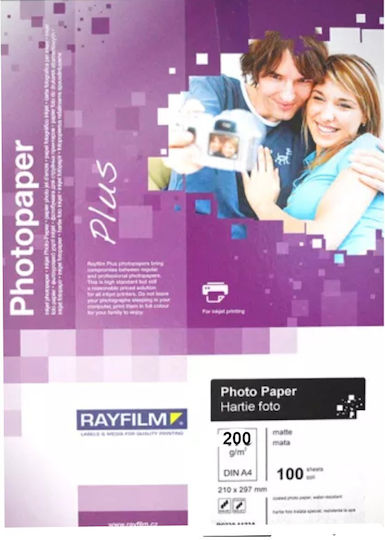 Rayfilm Fotopapier 200gr/m² für Drucker Tintenstrahl 100 Blätter