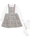 Children's Dress Sleeveless Floral Set with Blouse and Tights Beige