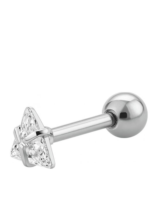 Nire Stahl Piercing 0.4mm Silber Transparent