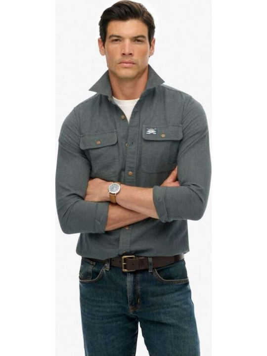 Superdry Langärmlig Flanell Hemd Balsam Green