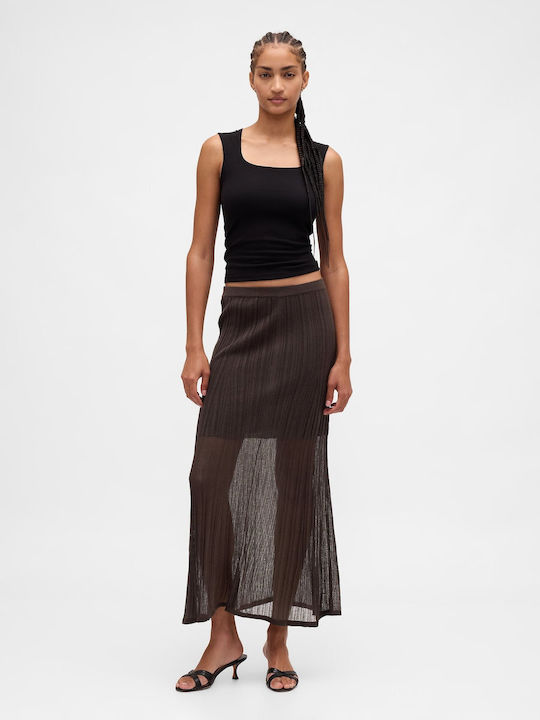 GAP Ψηλόμεση Maxi Φούστα Terra Brown