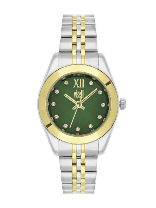 Visetti Women's Watch with Gold Metal Bracelet