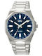 Q&Q Men's Watch Battery with Silver Metal Bracelet