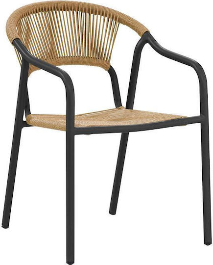 Градински Стол От Ратан Solace Сив-Фин 56x65x82см