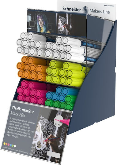 Showcase Sis Markers Schneider Liquid Chalk 2+3mm 265 Stand 60 Pieces