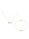Set with Necklace & Bracelet from Gold 9K with Stones