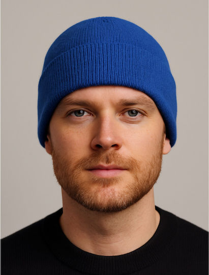 Beanie Unisex Beanie Gestrickt in Blau Farbe
