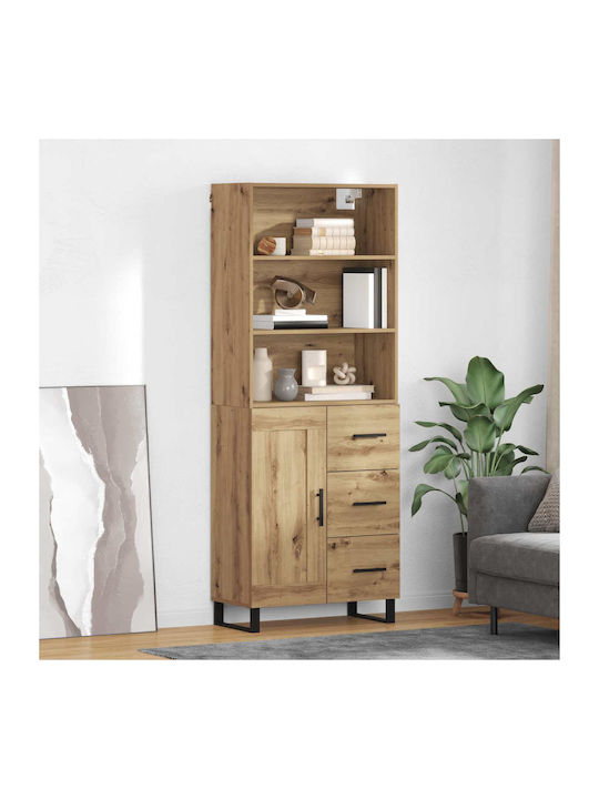 Bodenstehende Wohnzimmer-Vitrine aus Holz und M...