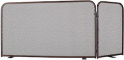 Zogometal Metallic Fireplace Screen with Panels 80x35x50cm Bronze