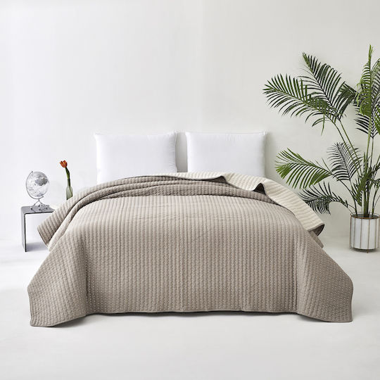 Mattex Κουβερλί Υπέρδιπλο Microfiber Mocca-ecru 240x260cm