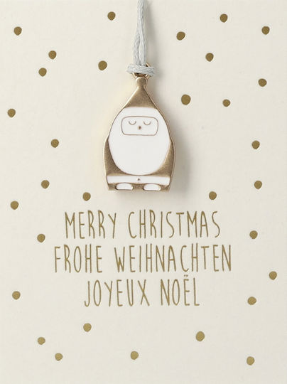 Raeder Mini Karte Metallisch Ornament Santa Claus