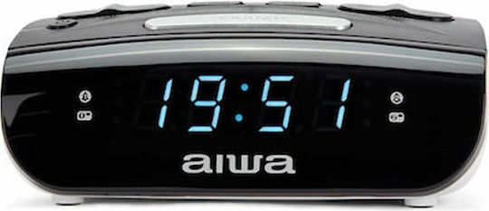 Aiwa Επιτραπέζιο Ψηφιακό Ρολόι με Ξυπνητήρι & Ραδιόφωνο Μαύρο CR-09J