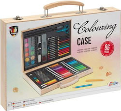 Paint Set Wooden Case 86 Pieces