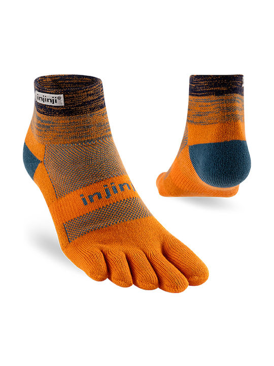Injinji Trail Midweight Mini-crew Running Socks Orange 1 Pair