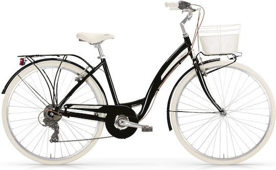 MBM Primavera Bicicletă De Oraș 28 Neagră Cu 6 Nivele De Viteză