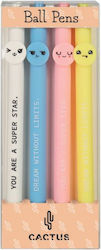 Cactus Ballpoint Set 4 Pieces Miscellaneous Colours