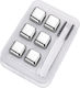 Stainless Steel Metal Ice Cubes Plastic Case Set of 6 Pieces