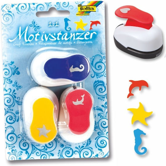 Craft Punches Folia Designs Set 3pcs Dolphin Starfish Seahorse