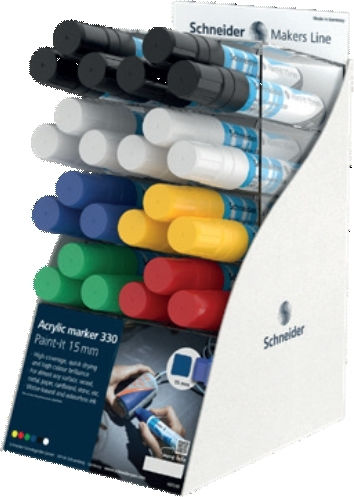 Βιτρινα Μαρκαδοροι Schneider Paint-it 330 Stand 24τεμ