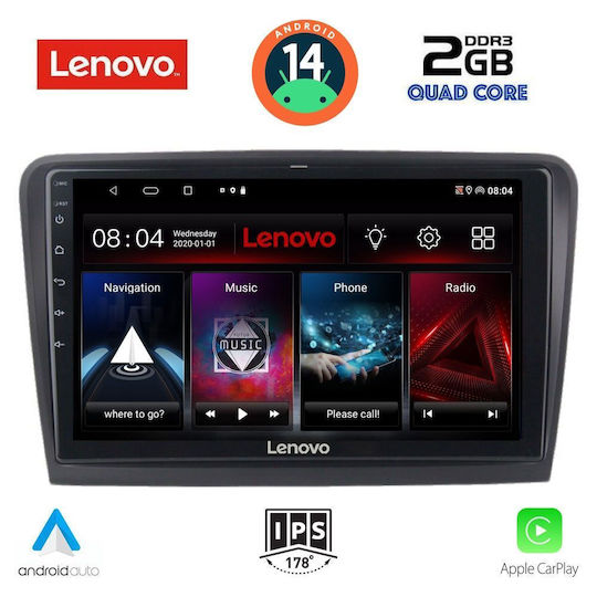 Lenovo Car Audio System for Skoda Superb 2008-2015 (Bluetooth/USB/WiFi/GPS/Apple-Carplay/Android-Auto) with Touch Screen 10"