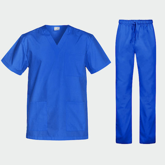 bwell Unisex Hose & Bluse Set Blau