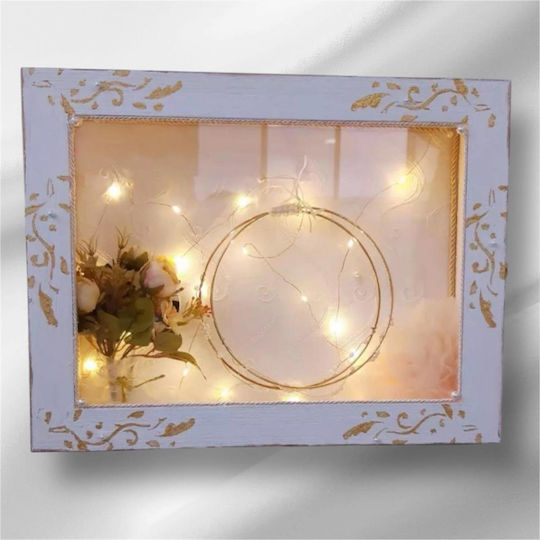 Baroque Wall Wedding Crown Case Rectangular Wooden Brown 45x65cm