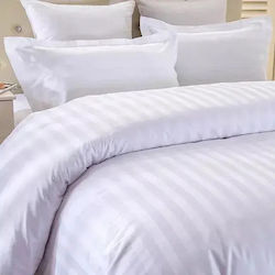 Mattex Ξενοδοχειακο Σεντονι Σατεν Ριγα 1cm Πενιε Αριαδνη 240x280cm 100% Βαμβακι Tc300