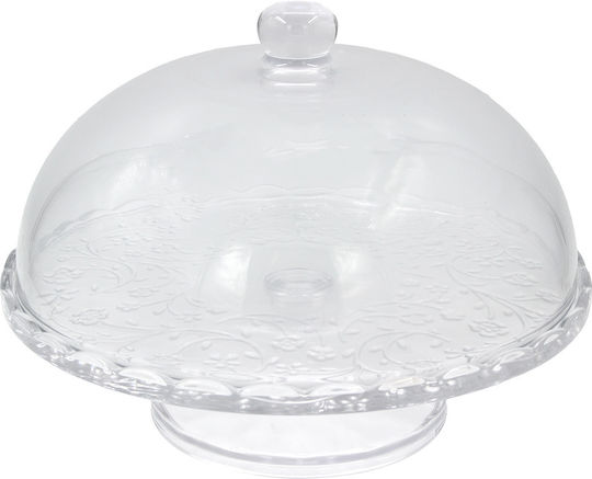 Keskor Kuchenständer Glas mit Deckel & Fuß Transparent 30x30x19cm