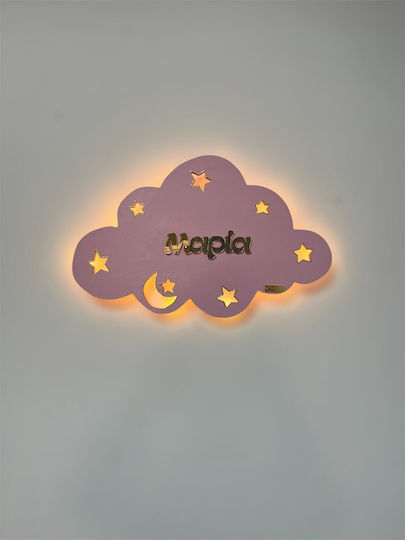 Wooden Kids Wall Light Cloud