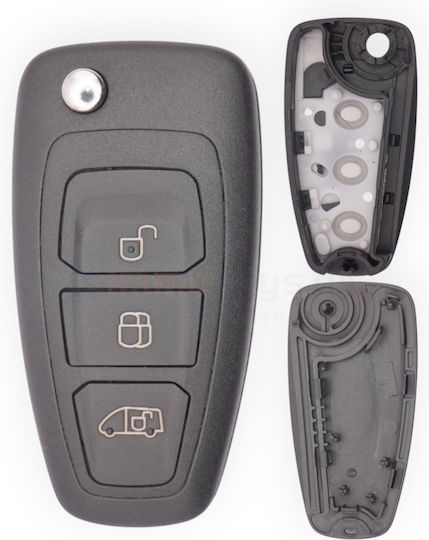 Ford Carcasă cheie auto cu lamă cu 3 butoane pentru Ford